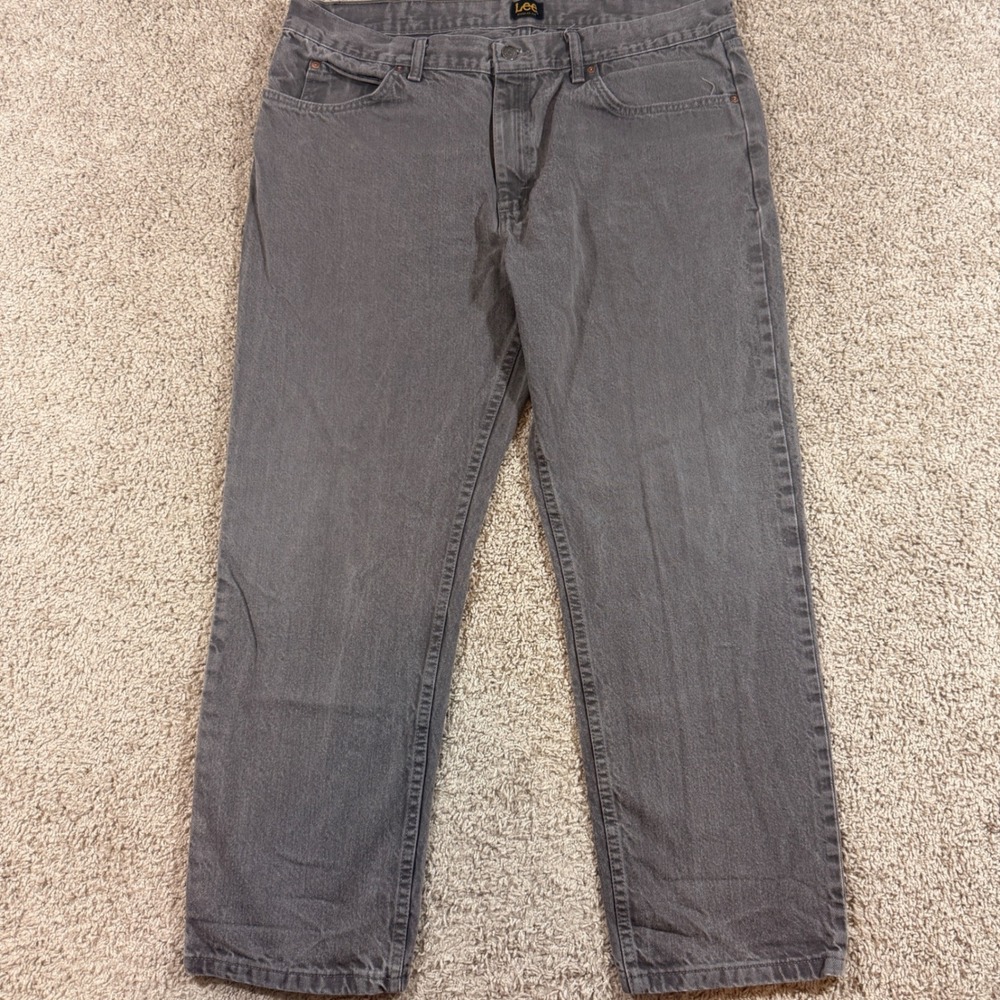 Lee Regular Fit Jeans Mens 40x29 Gray Good Faded Straight Leg Denim JIM-M138-008